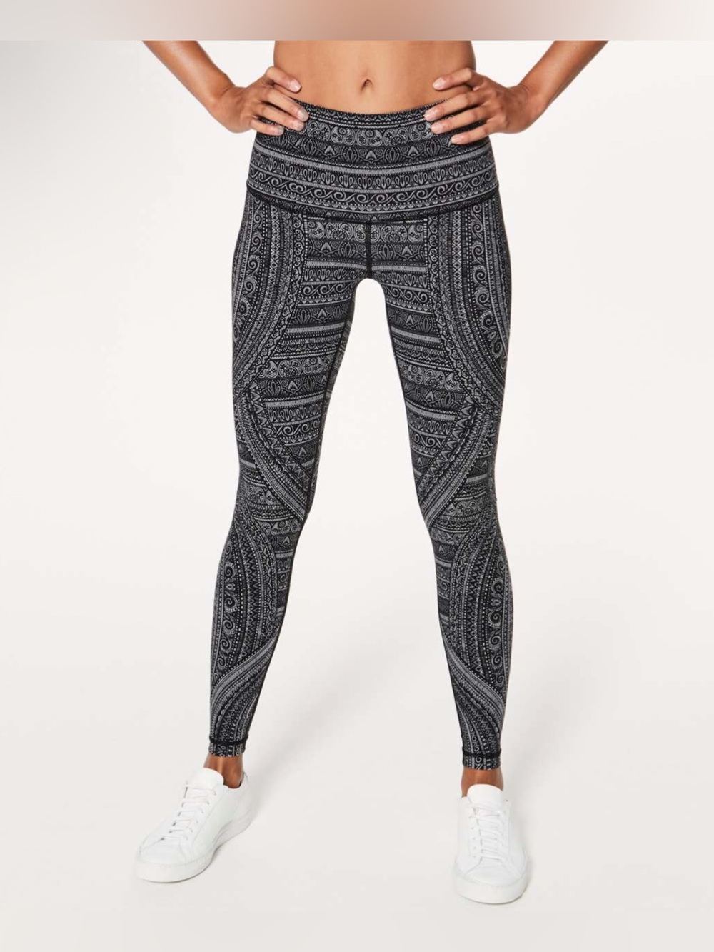 Lululemon Wunder Under Hi-Rise Tight Nulux 28" sz 12 ice grey entwined $128 MSRP